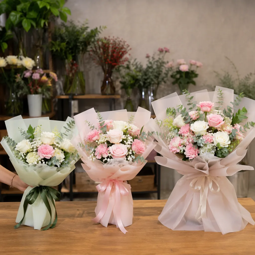 So sánh bó hoa theo các mức ngân sách 300k, 500k, 1 triệu