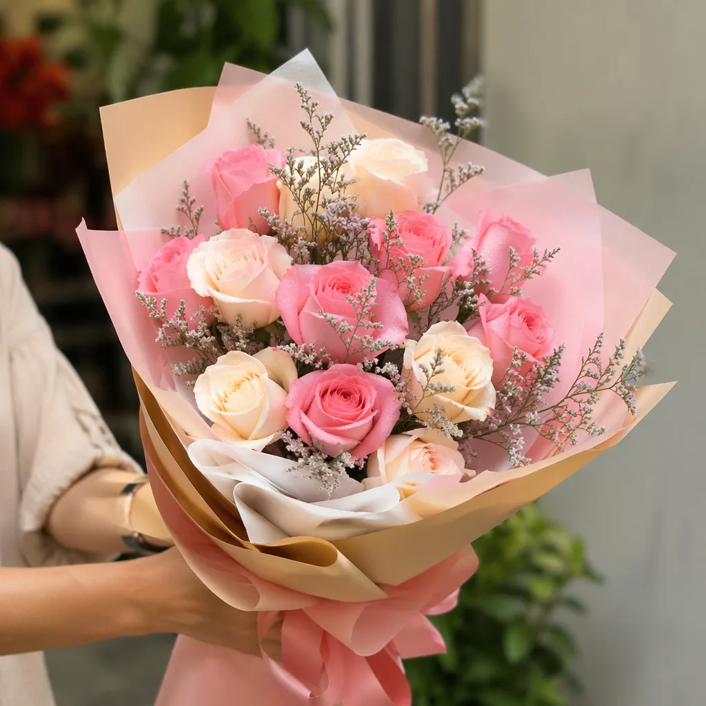 Bó hoa hồng Đà Lạt 200k đẹp