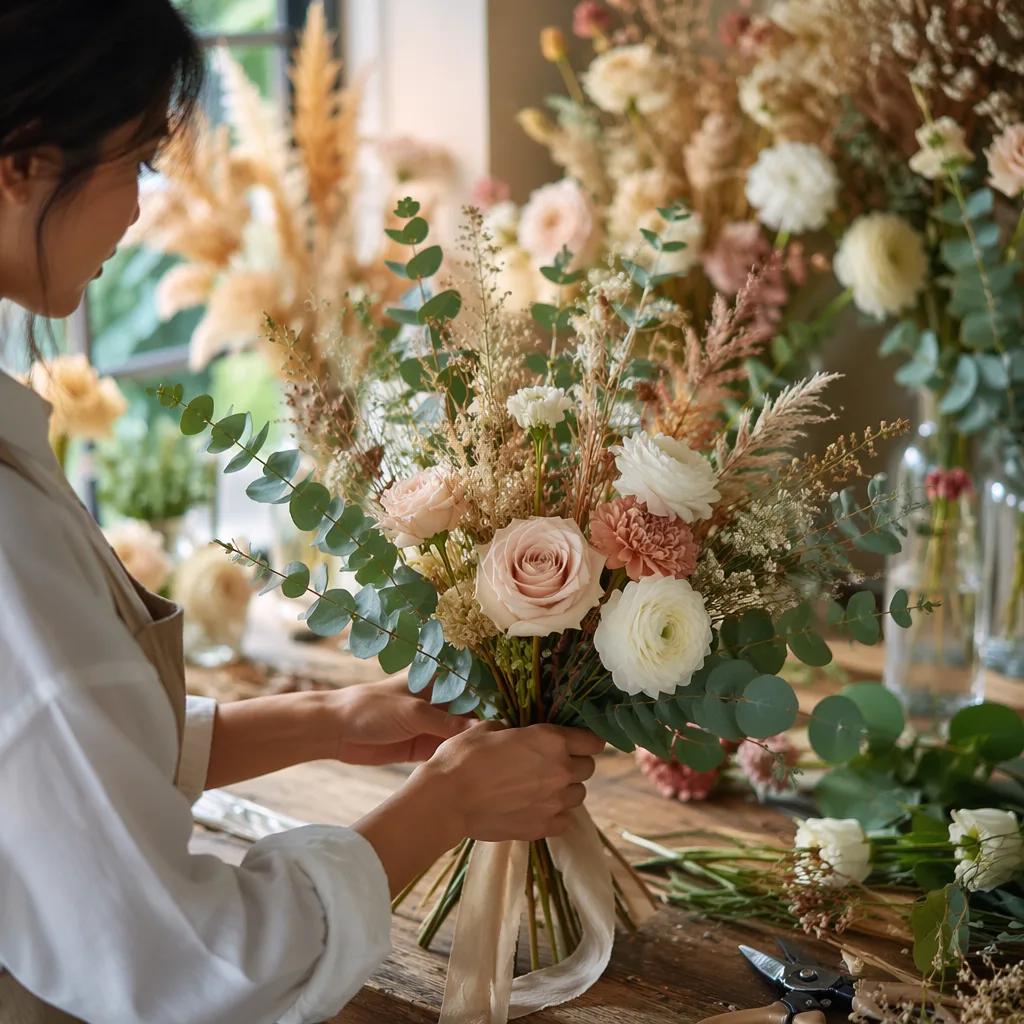 Hoa khô tươi mix wedding 2026: trend eco-friendly - hình 2