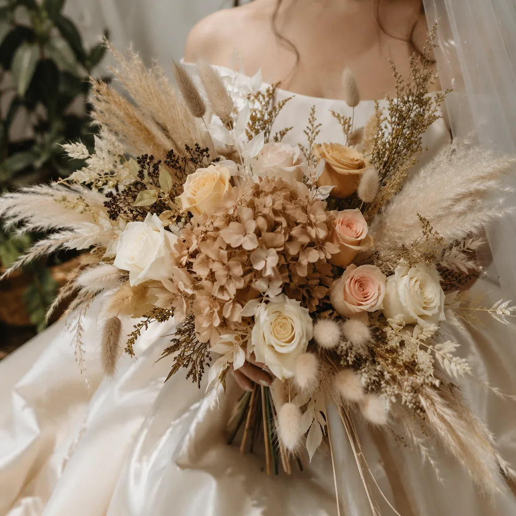 Hoa khô tươi mix wedding 2026: trend eco-friendly - hình 3