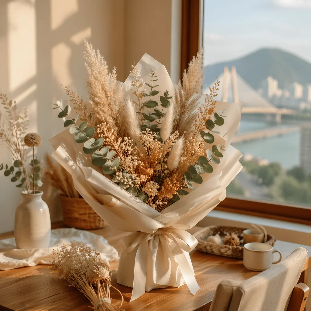 Hoa khô Gen Z Đà Nẵng 2026: tự bó từ eucalyptus, pampas - hình 2