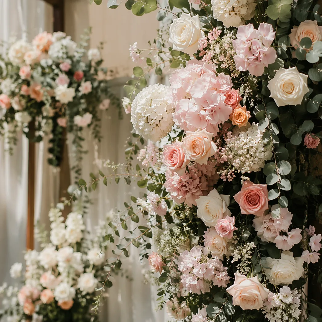 Flower wall Đà Nẵng: cách cắm photo corner cưới 2026 - hình 1