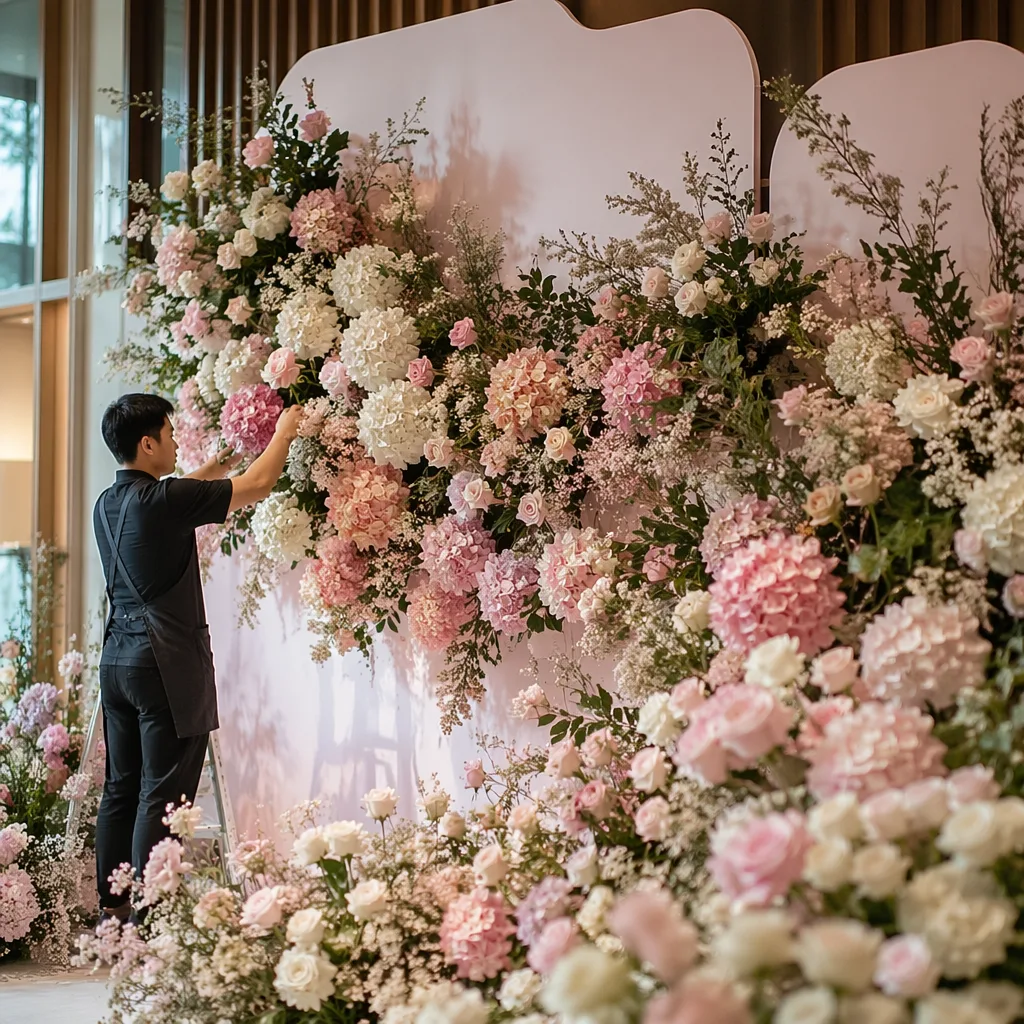 Flower wall Đà Nẵng: cách cắm photo corner cưới 2026 - hình 2