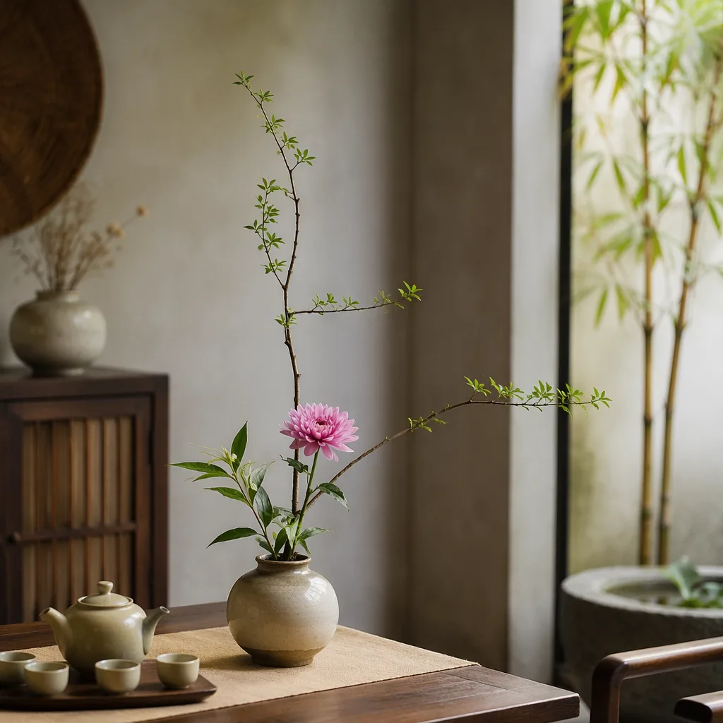 Ikebana Đà Nẵng cơ bản: 3 cành Ten Shoe Hikae - hình 2