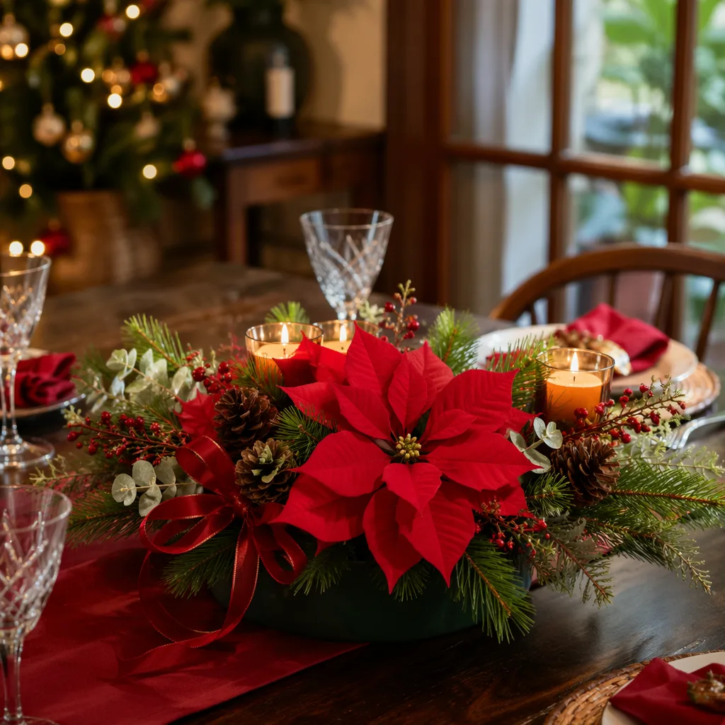 Cách cắm tiểu cảnh bàn ăn Noel 2026 đẹp, gọn ở Đà Nẵng