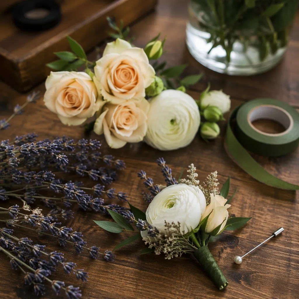 Cách làm boutonniere chú rể Đà Nẵng vintage 2026 - hình 1