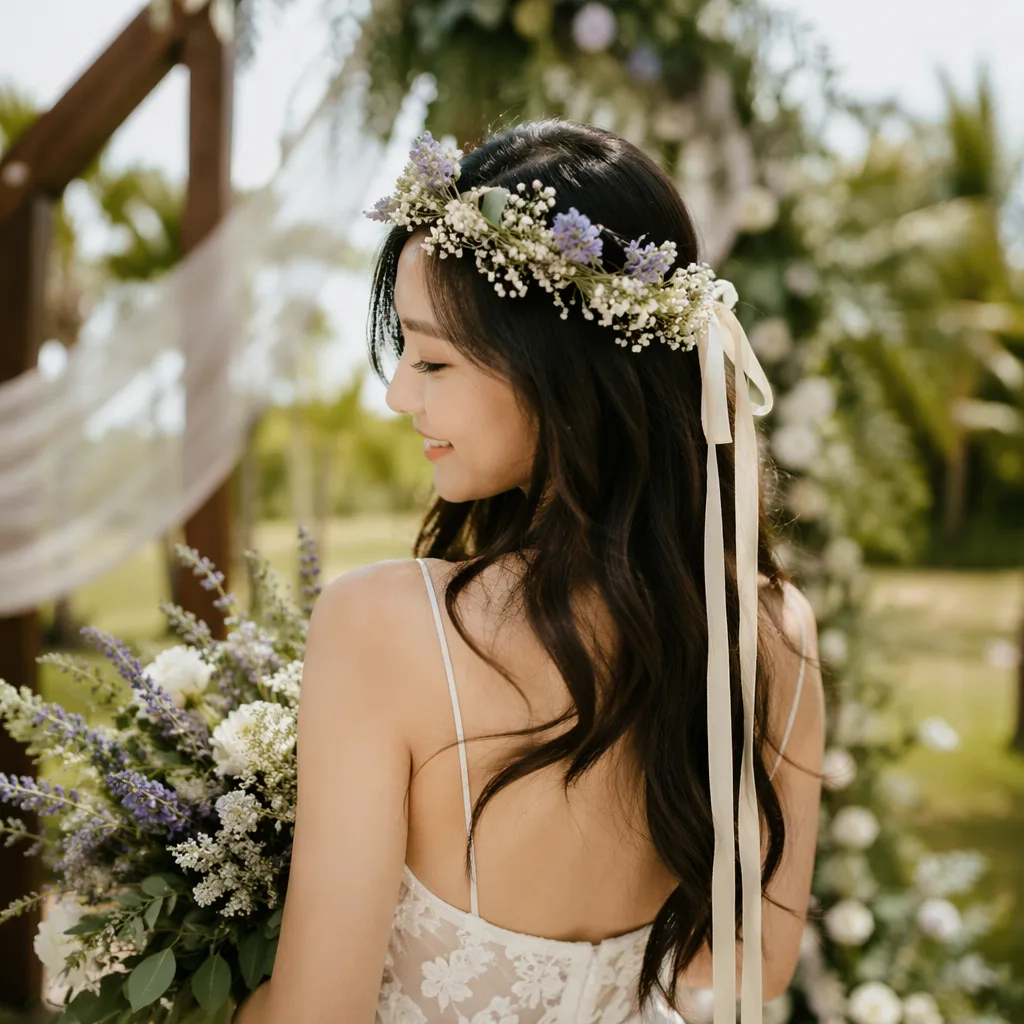 Flower crown Đà Nẵng: tự làm vòng hoa cưới boho 2026 - hình 2
