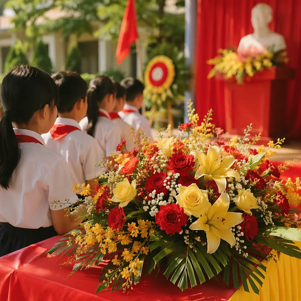 Hoa 19/5 Sinh nhật Bác: Trang trí trường học, lễ kết nạp Đội - hình 2