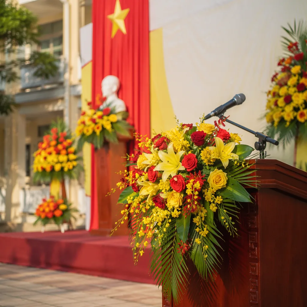 Hoa 30/4 trang trí cơ quan, trường học Đà Nẵng 2026 - hình 2
