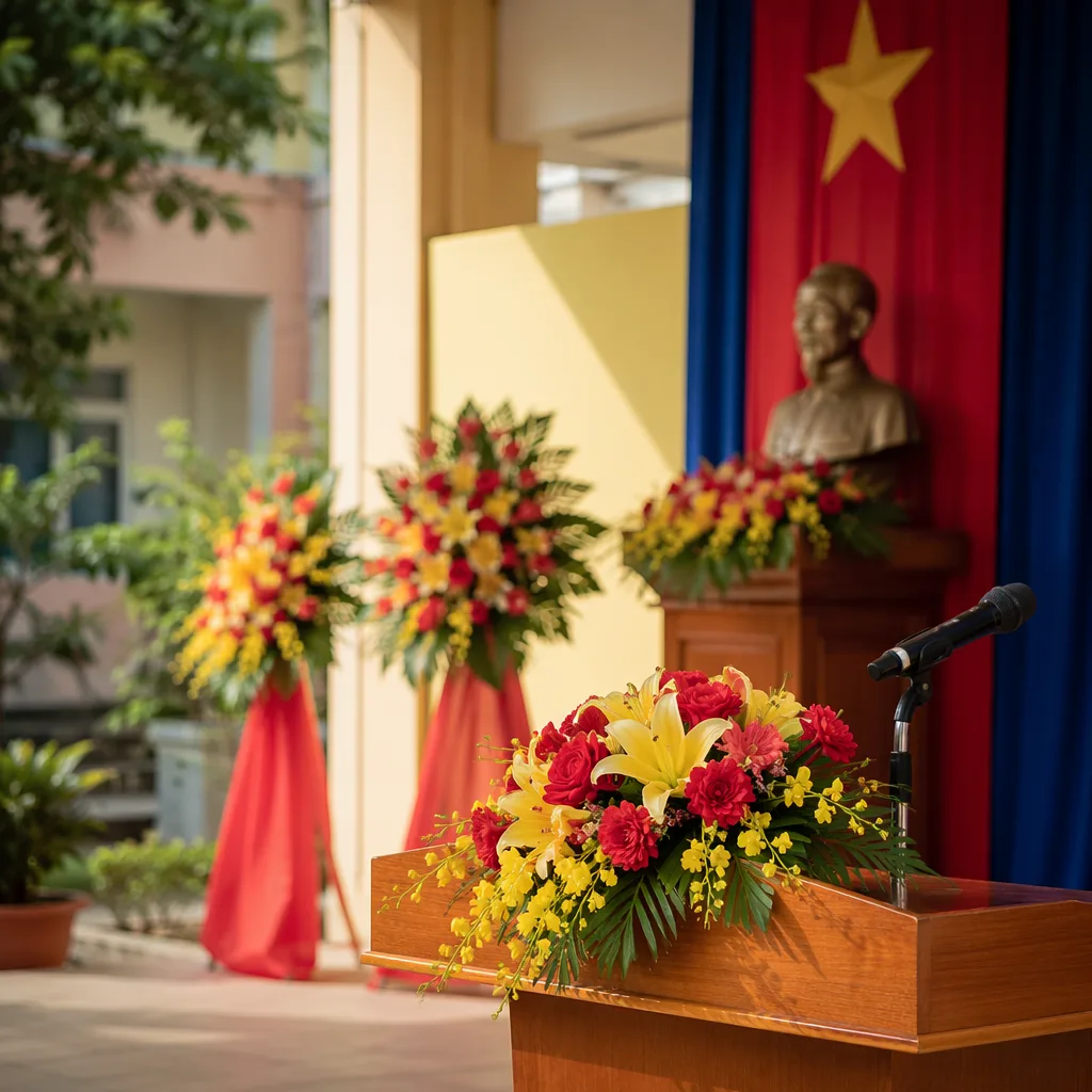 Hoa 30/4 trang trí cơ quan, trường học Đà Nẵng 2026 - hình 4
