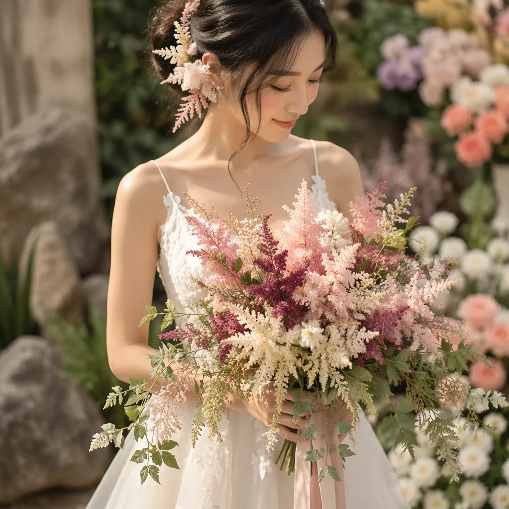 Astilbe Đà Nẵng: bông ngũ sắc mềm rủ cưới tiên nữ 2026