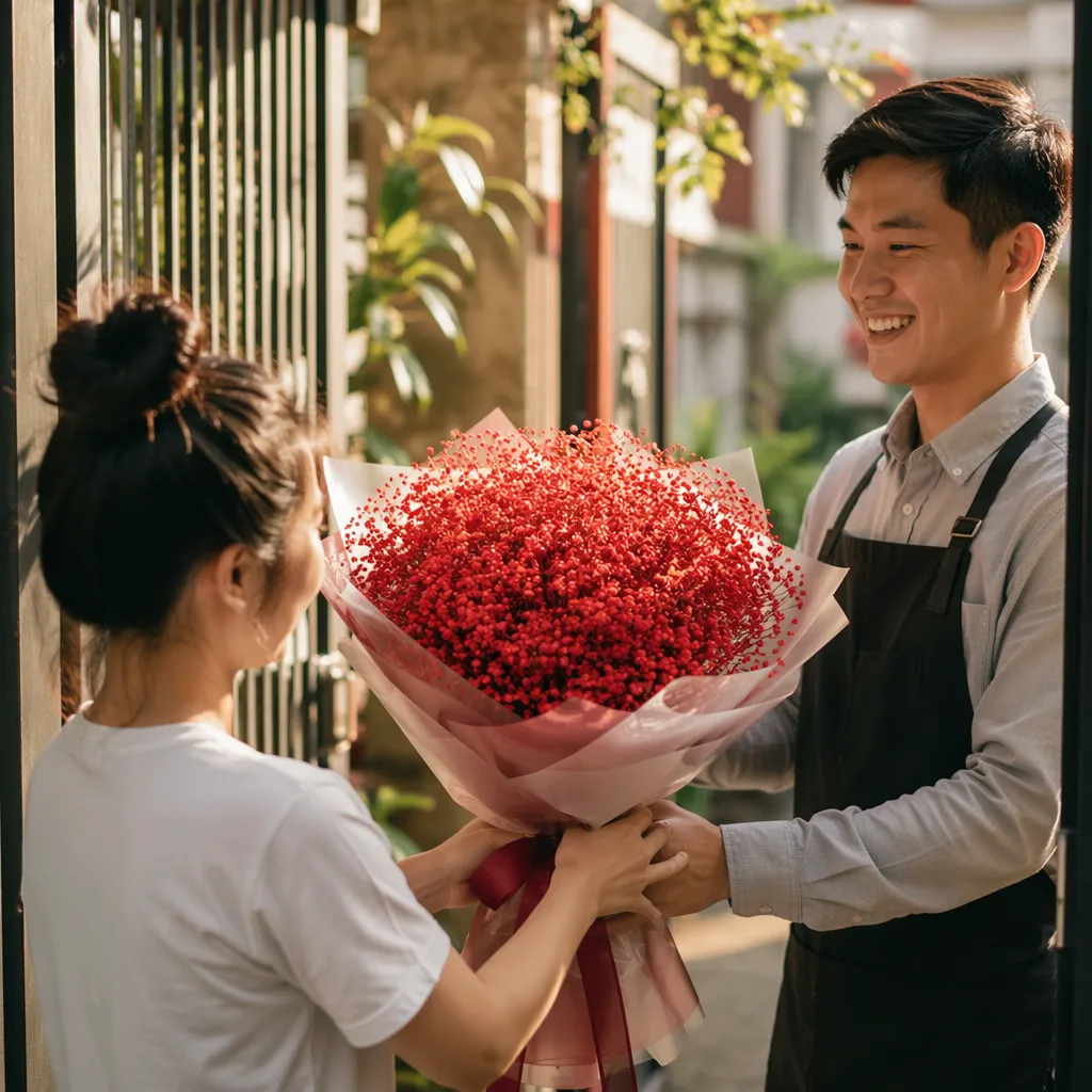 Hoa baby đỏ: ý nghĩa tình yêu nồng thay hoa hồng - hình 2