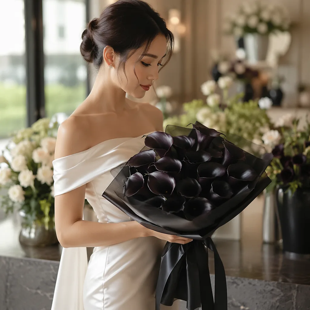 Calla lily đen Đà Nẵng cho cưới minimalism quyền lực