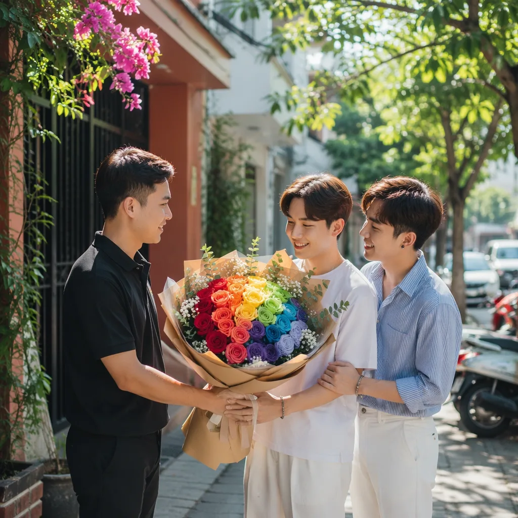 Hoa Pride LGBT Đà Nẵng: bó rainbow Pride 2026 - hình 2
