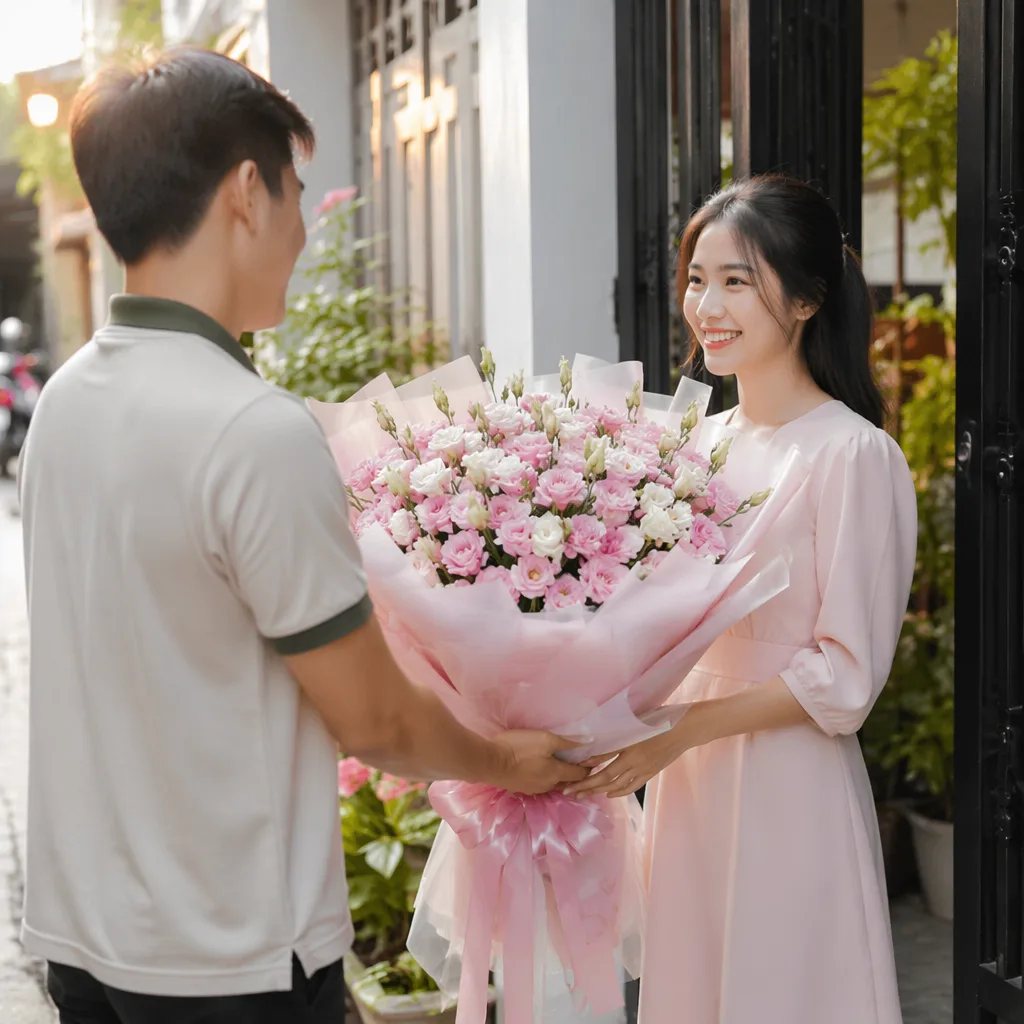 Hoa cát tường: thay hoa hồng đẹp trong bó Hàn Quốc - hình 4