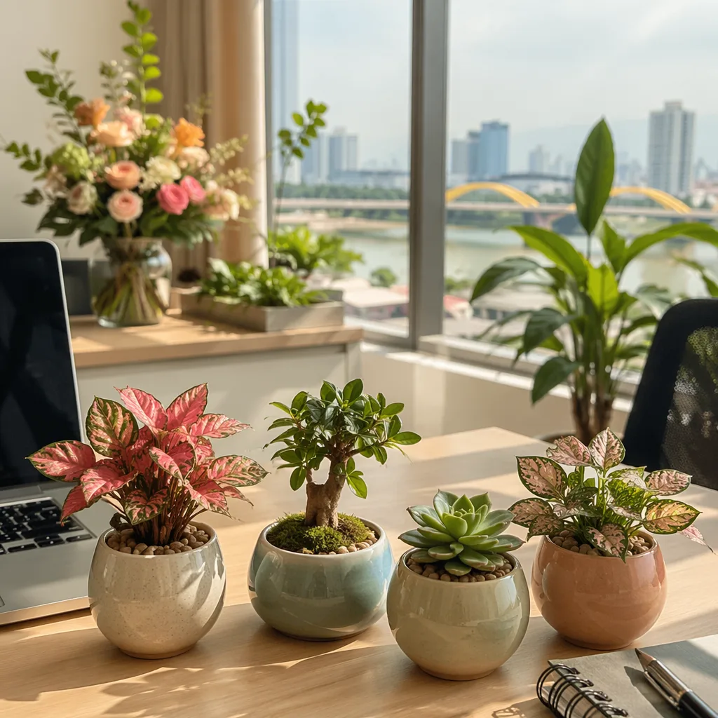 Hoa cây cảnh mini bàn làm việc: 10 mẫu dễ chăm ở Đà Nẵng