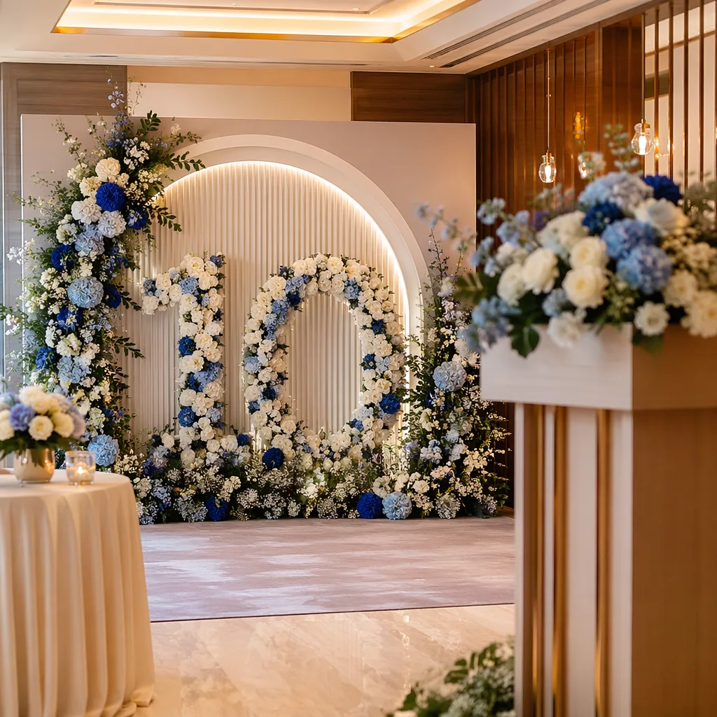 Hoa kỷ niệm 10 năm công ty theo tone màu thương hiệu - hình 2