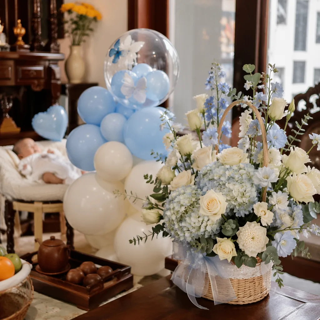 Hoa lễ rước tên 100 ngày: mâm lễ nhỏ gọn ở Đà Nẵng - hình 4