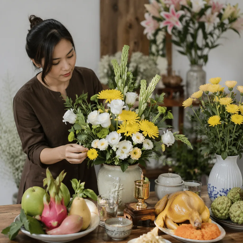 Hoa cúng thổ công nhà mới Đà Nẵng: cúng cho an cư - hình 2