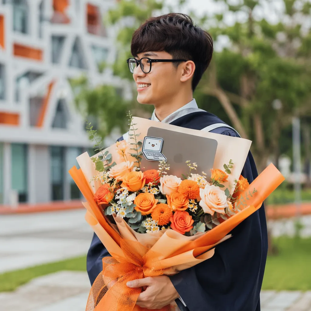 Hoa tốt nghiệp FPT Đà Nẵng tone cam FPT đẹp, đúng gu - hình 2