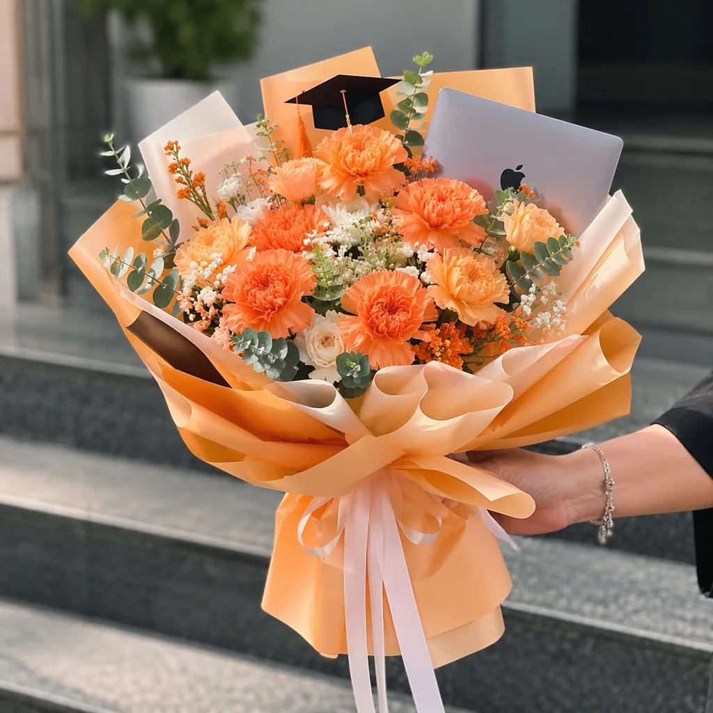 Hoa tốt nghiệp FPT Đà Nẵng tone cam FPT đẹp, đúng gu