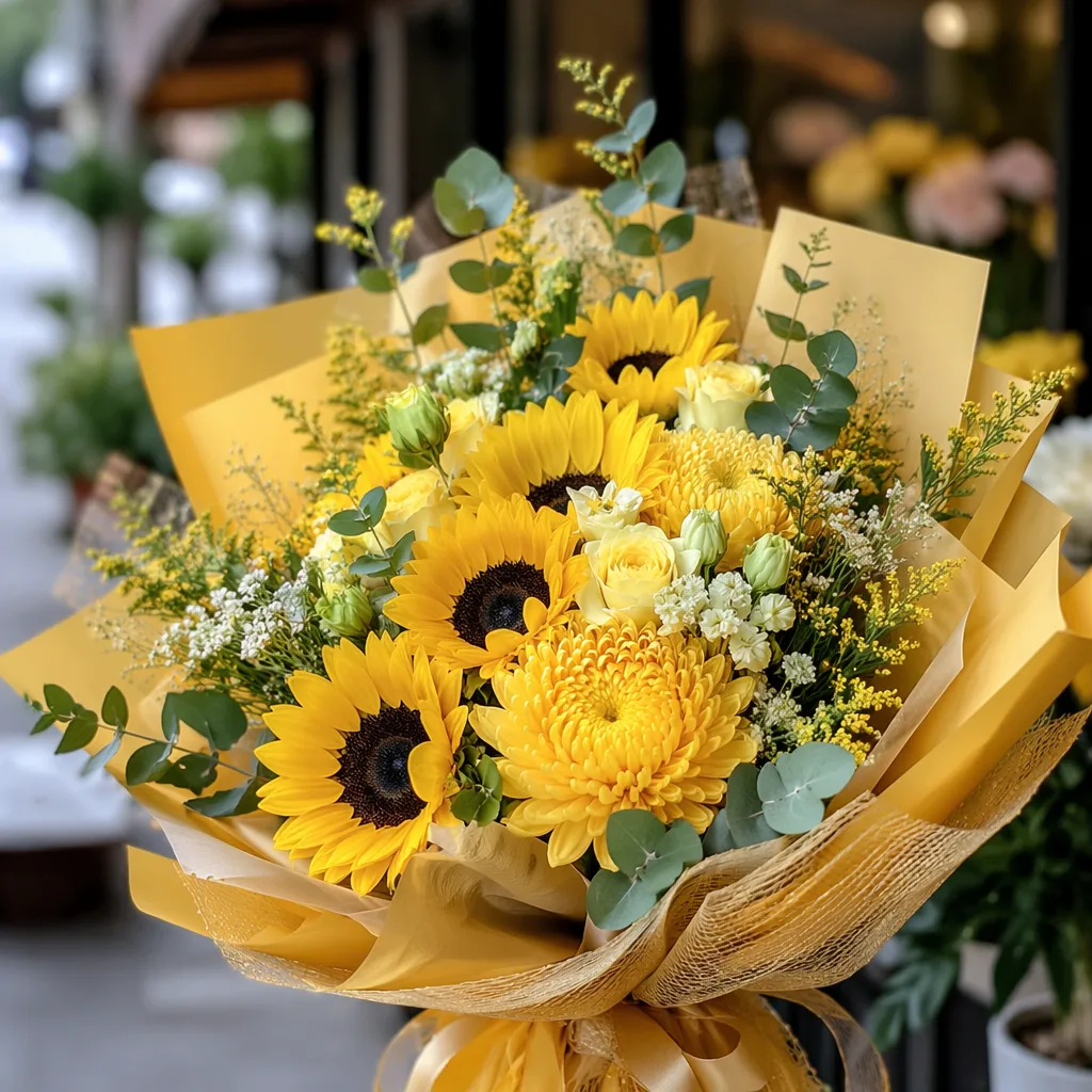 Hoa tốt nghiệp Kinh tế ĐN tone vàng thịnh vượng - hình 1