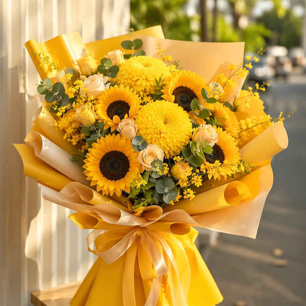 Hoa tốt nghiệp Kinh tế ĐN tone vàng thịnh vượng - hình 3
