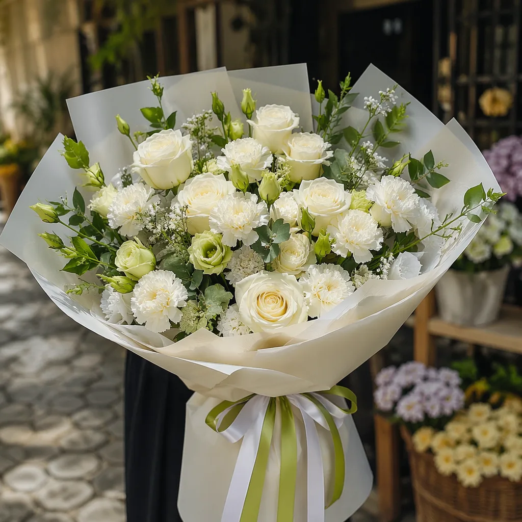 Hoa tốt nghiệp Y Đà Nẵng tone trắng tinh khôi