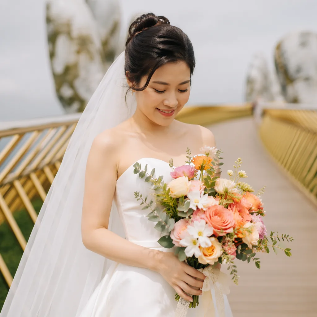 Hoa cưới Cầu Vàng Đà Nẵng: tone nào lên màu đẹp? - hình 2