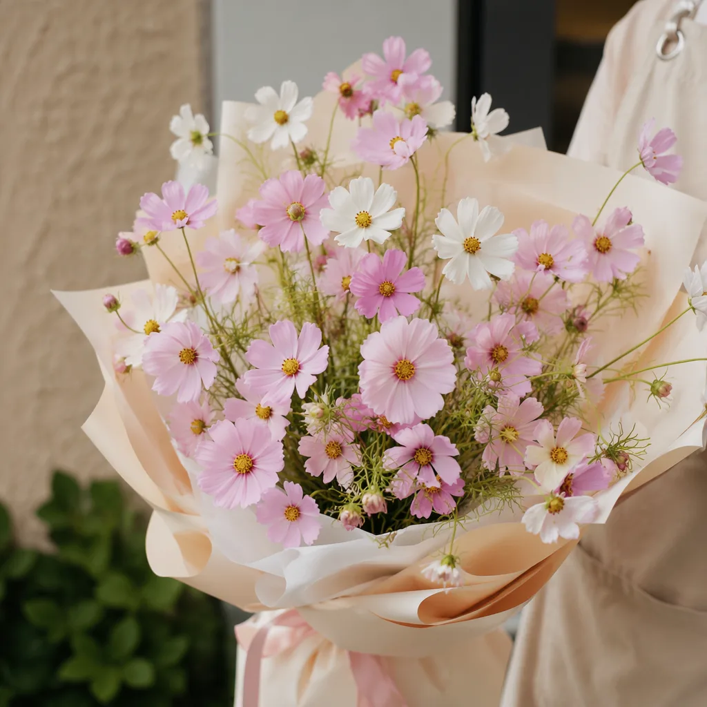 Hoa cosmos pastel: bó hoa dễ thương cho tuổi 20 - hình 3