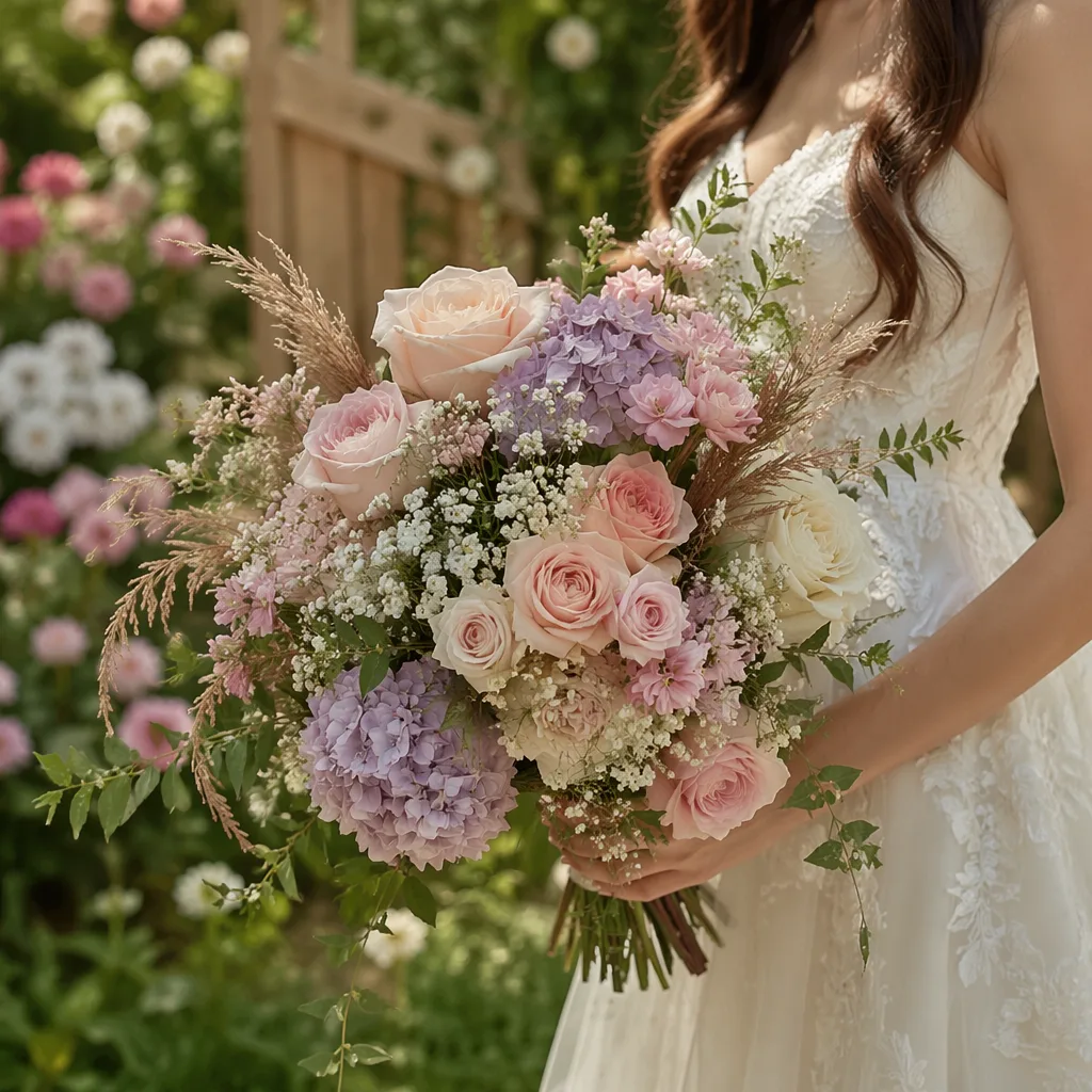 Hoa cottagecore cưới: bó vườn Anh cho cô dâu mộng mơ