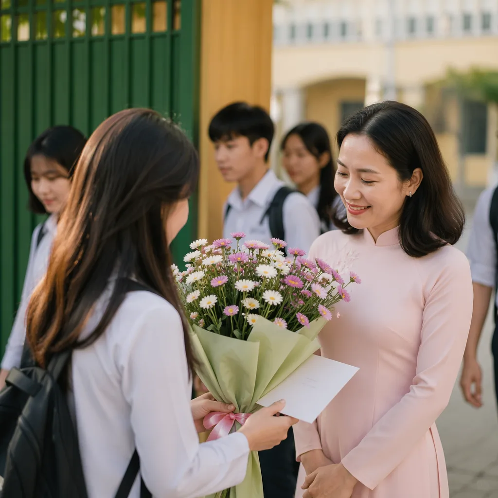 Hoa aster tặng thầy cô: lời chúc của sự trưởng thành - hình 2