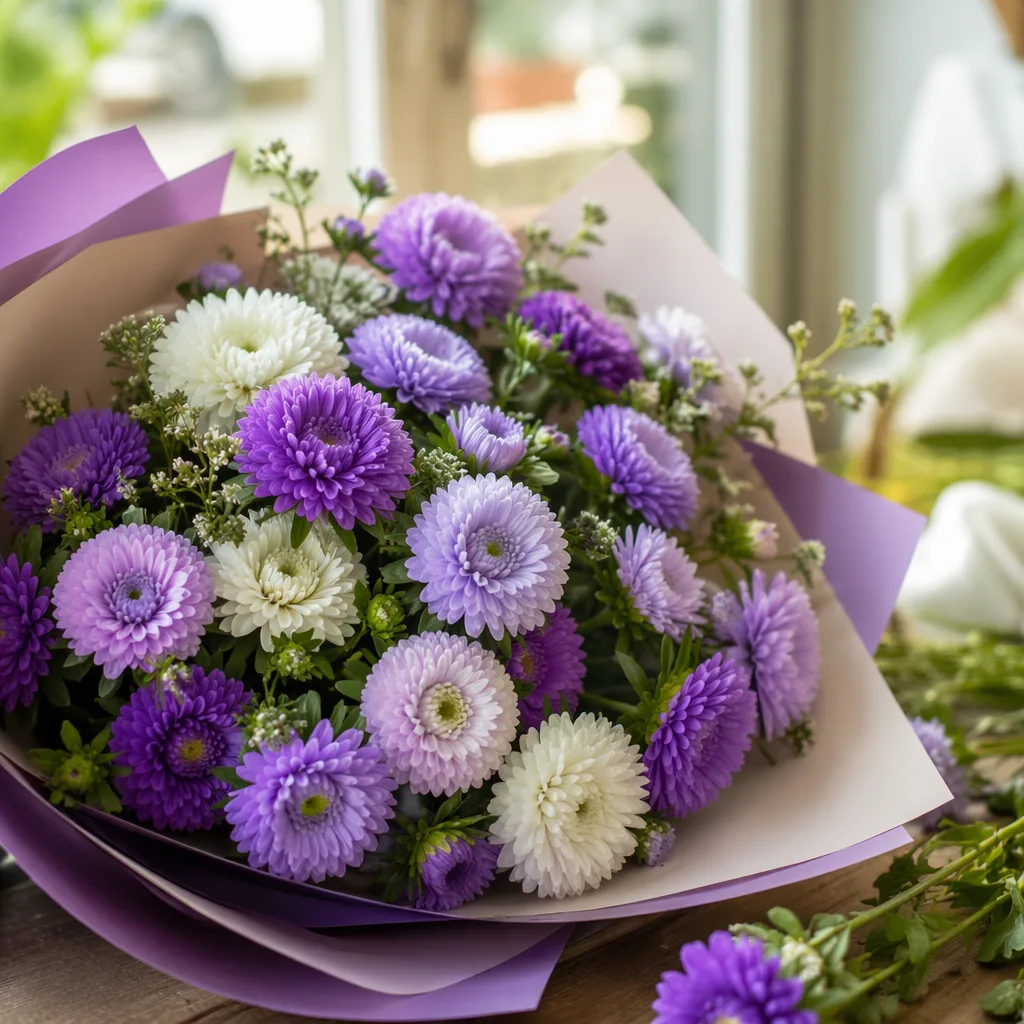 Hoa aster tặng thầy cô: lời chúc của sự trưởng thành - hình 3