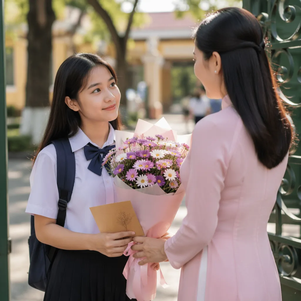 Hoa aster tặng thầy cô: lời chúc của sự trưởng thành - hình 4