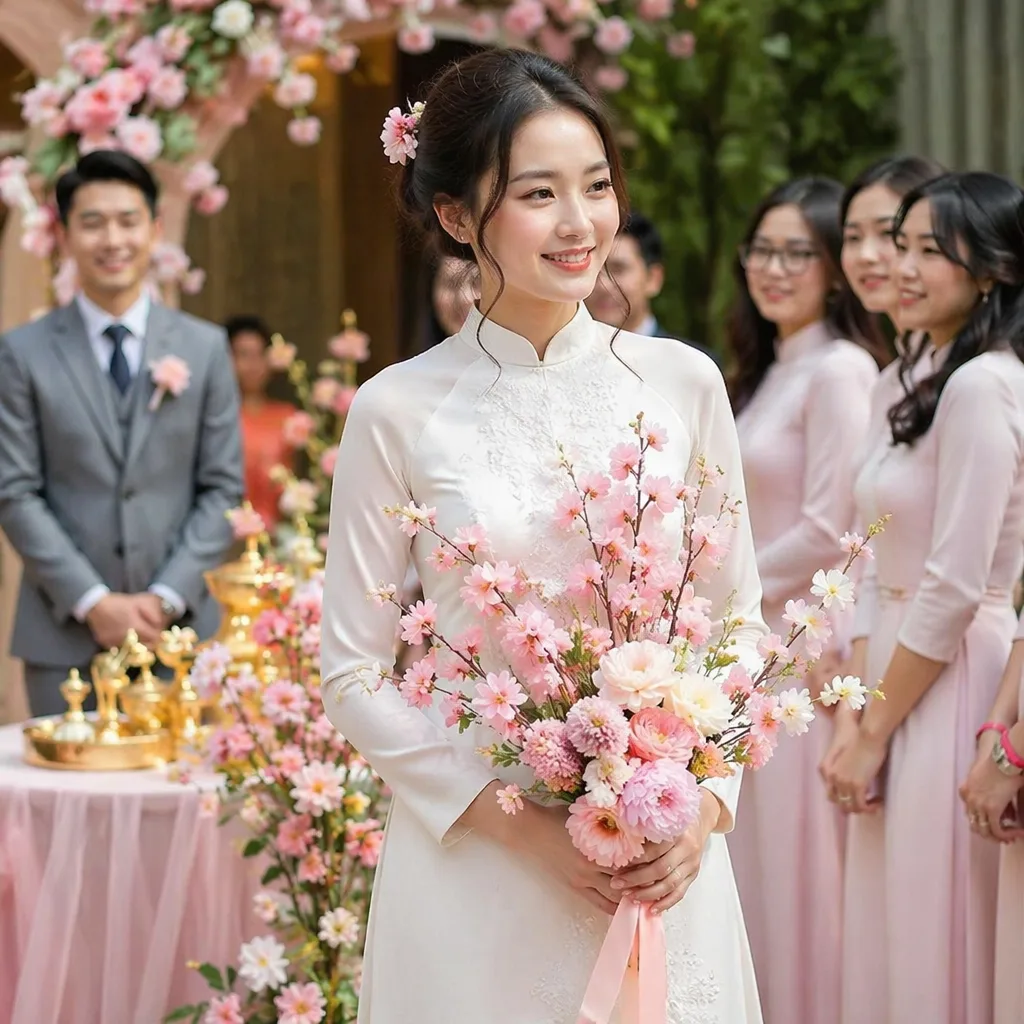 Hoa anh đào cưới Hàn fake pink tone 2026 - hình 2