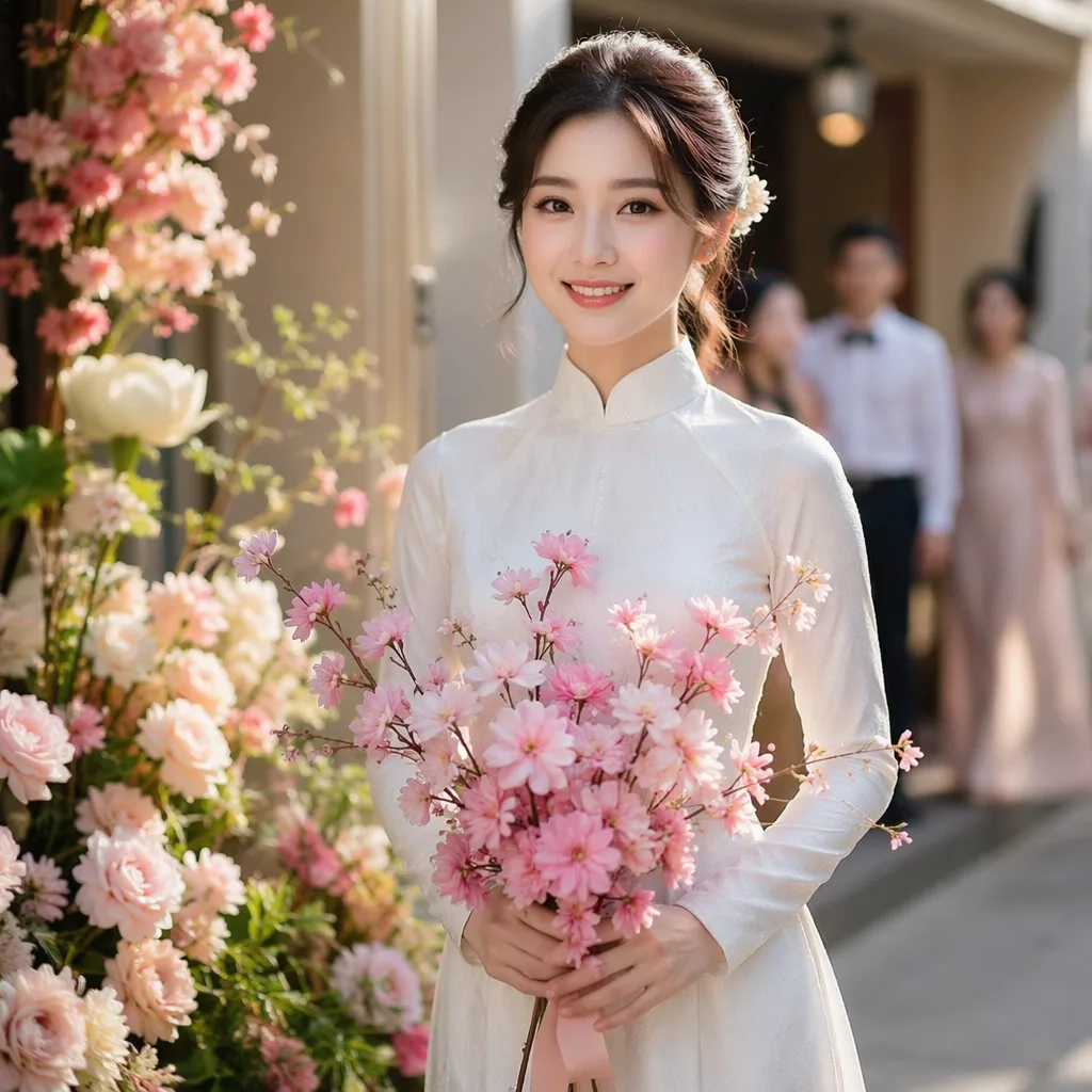 Hoa anh đào cưới Hàn fake pink tone 2026 - hình 4