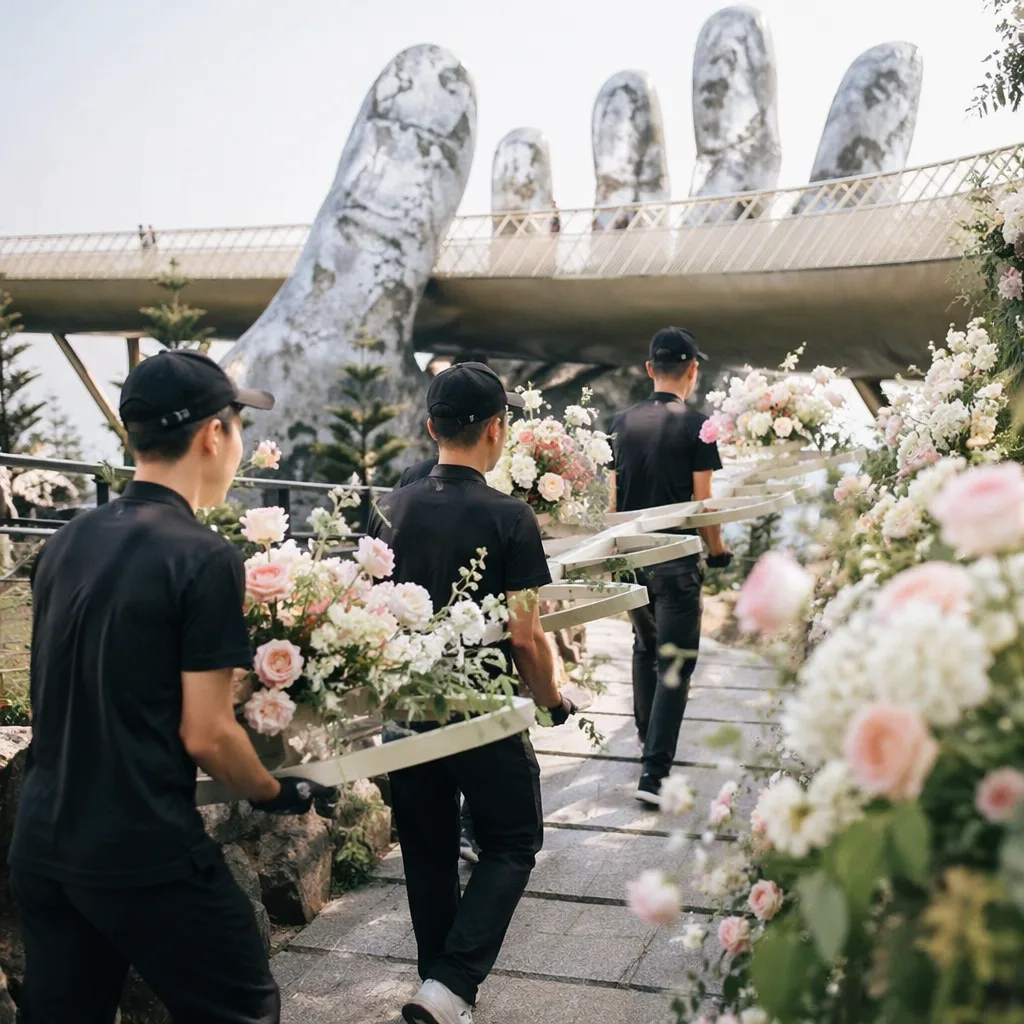 wedding Bà Nà Hills decor cho lễ cưới Cầu Vàng - hình 2