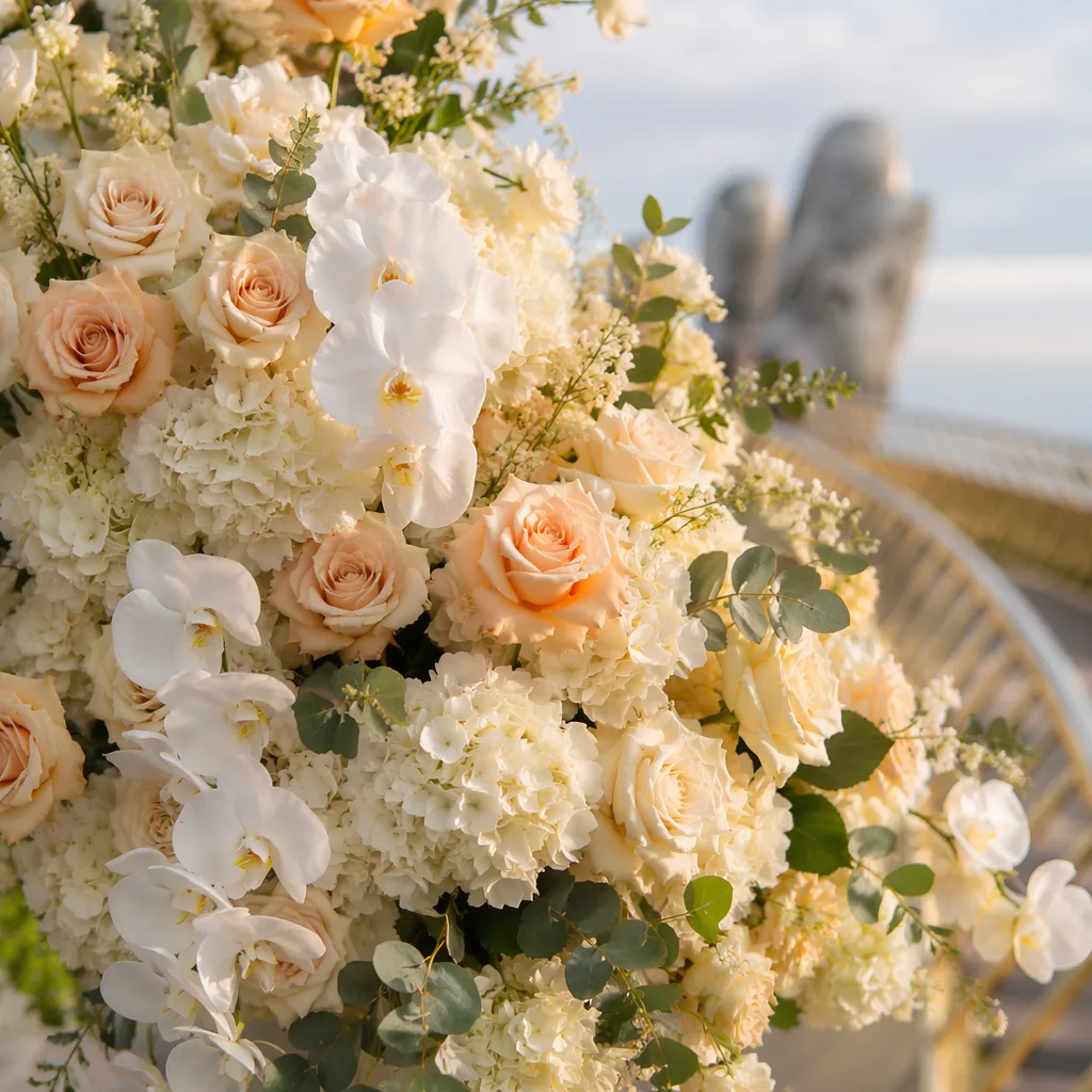 wedding Bà Nà Hills decor cho lễ cưới Cầu Vàng - hình 3