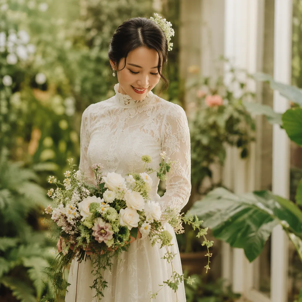 Hoa cưới English Garden cho cặp vintage mom Đà Nẵng - hình 2