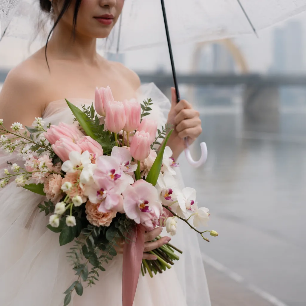 Hoa cưới mùa mưa Đà Nẵng: 9-12 loại hoa bền nước - hình 1