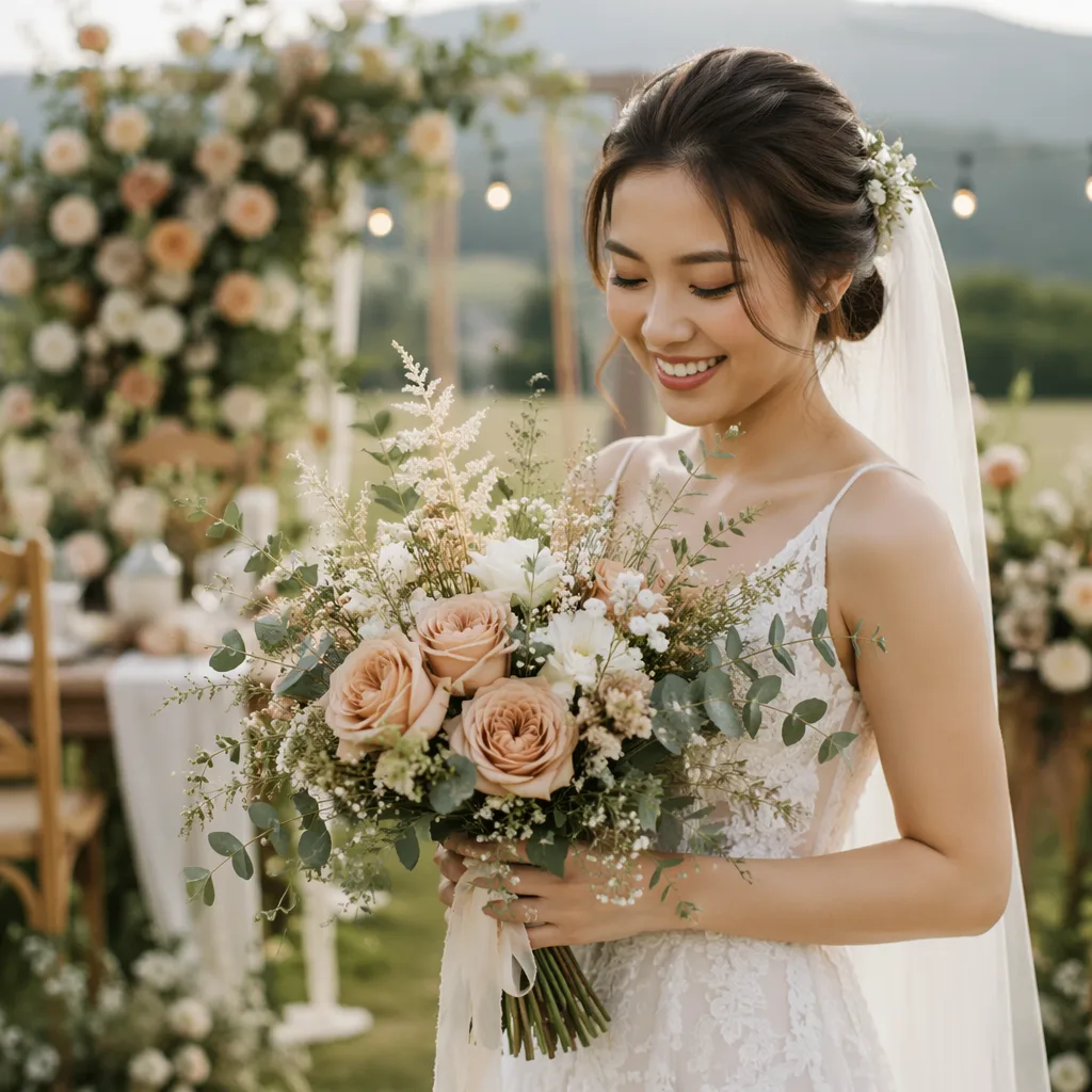 Hoa cưới rustic cho đám cưới ngoài trời - hình 4