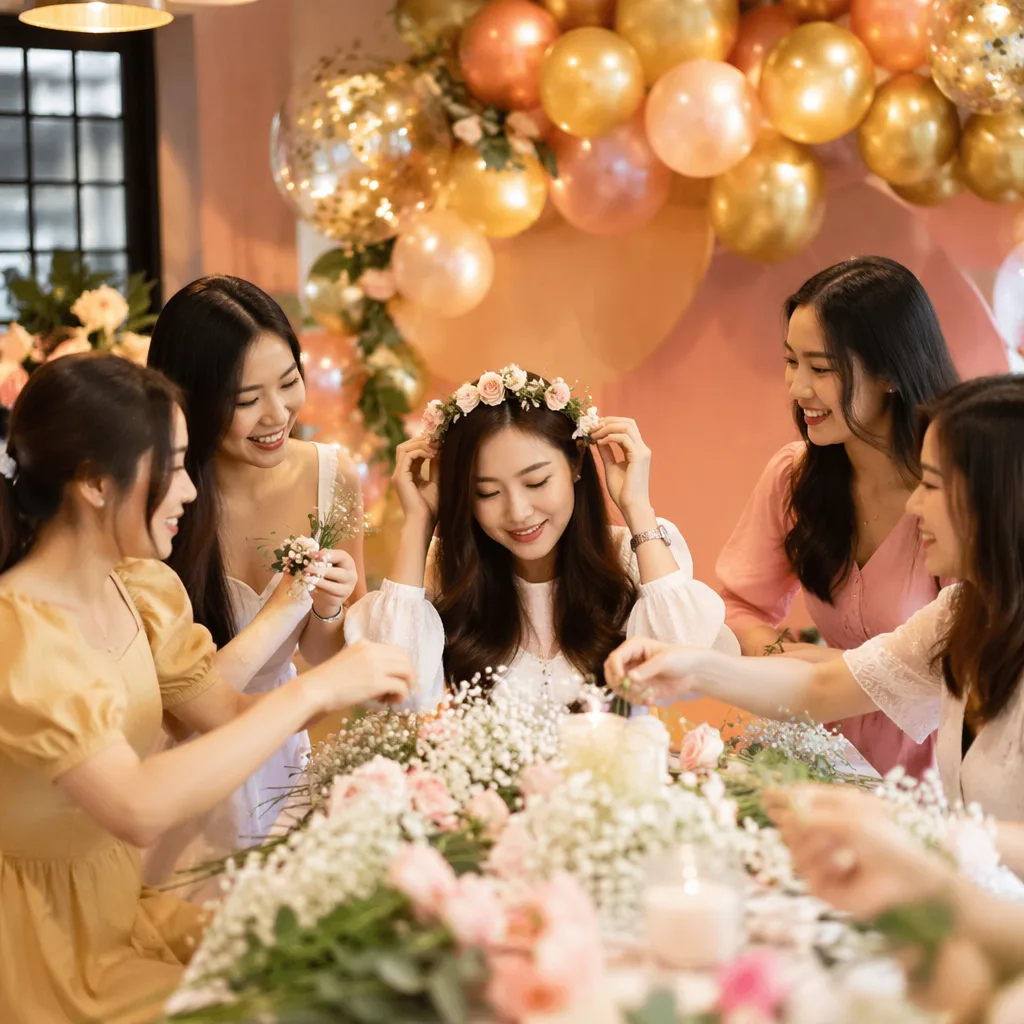 Bridal shower Đà Nẵng: decor hoa pastel cho cô dâu 2026 - hình 2