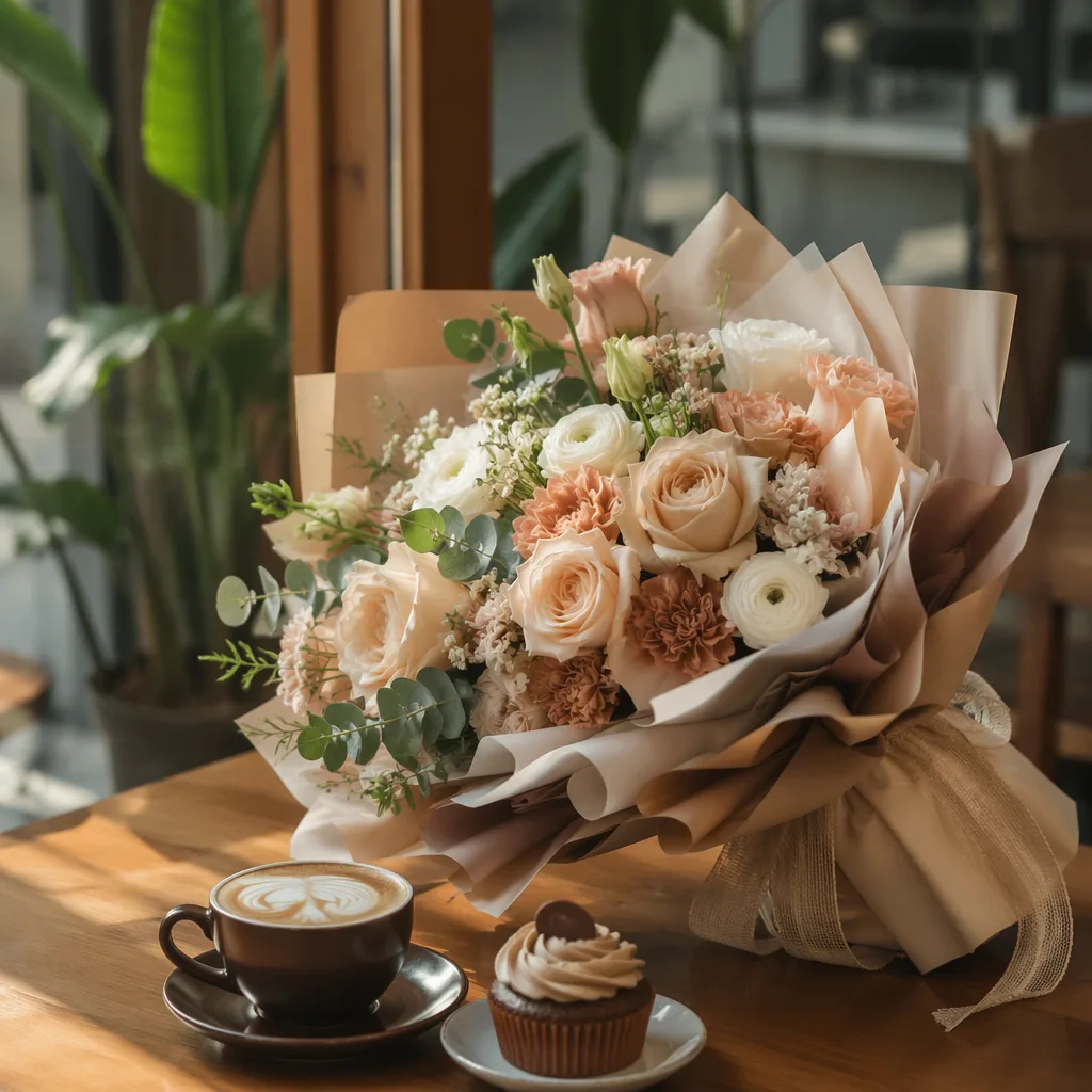Hoa ngày cà phê quốc tế 1/10: gợi ý combo tinh tế