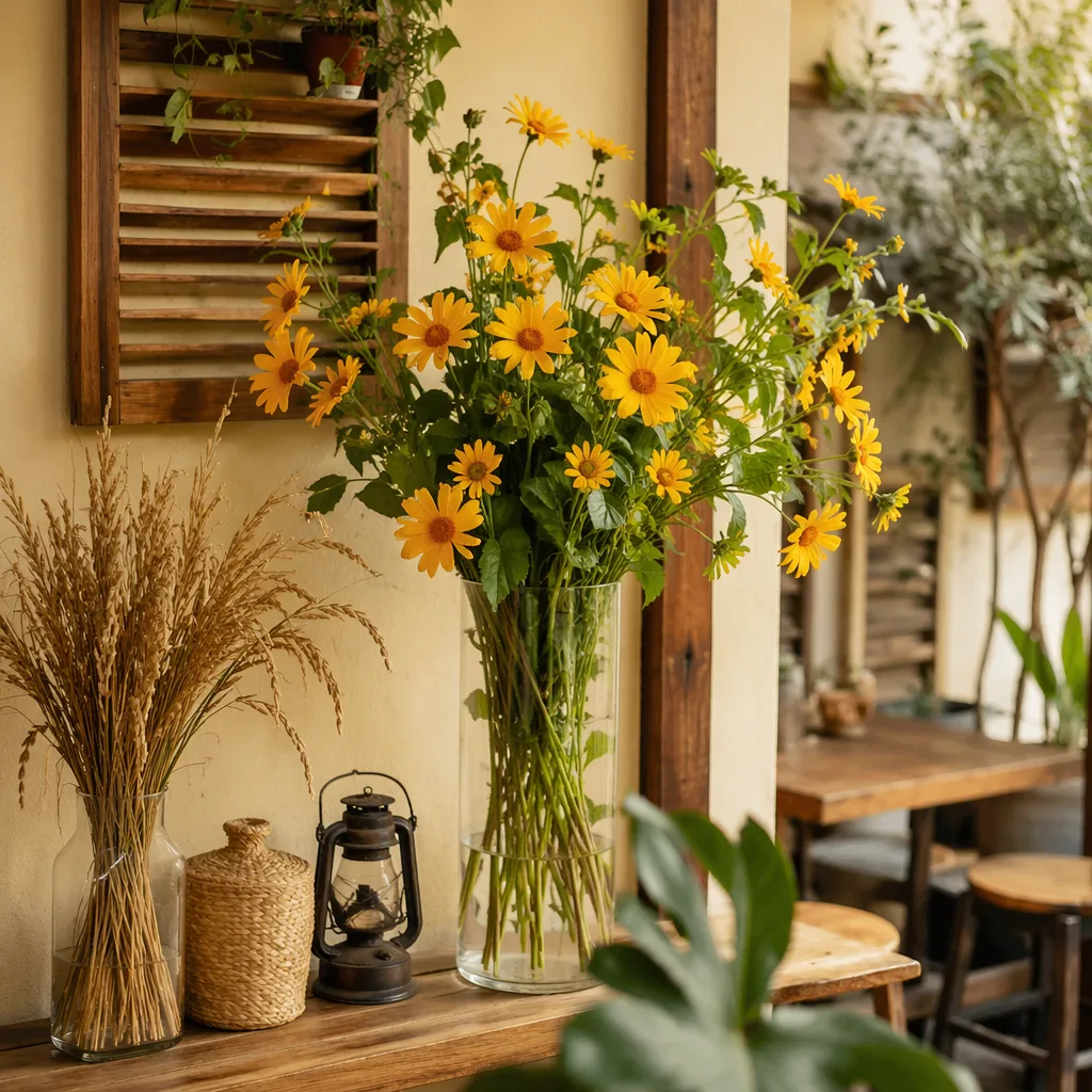 Hoa dã quỳ Đà Nẵng trang trí cafe, homestay mùa thu - hình 2