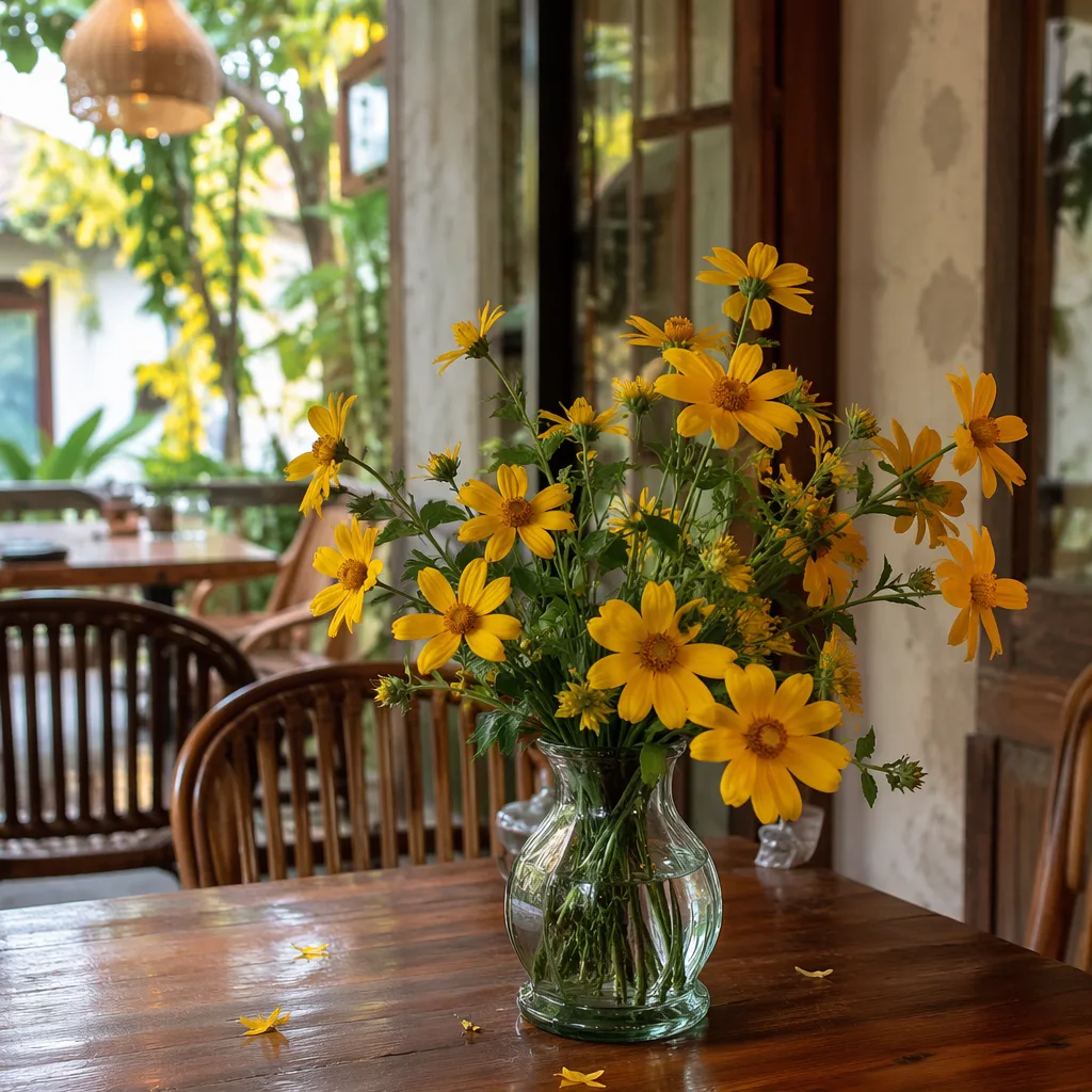 Hoa dã quỳ Đà Nẵng trang trí cafe, homestay mùa thu