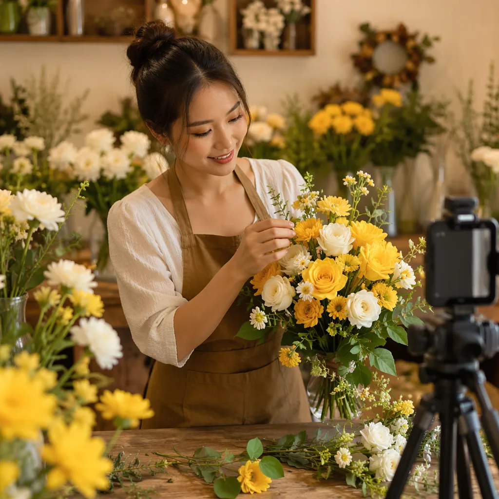 Hoa livestream shop hoa: mẫu bắt màu camera tại Đà Nẵng - hình 2