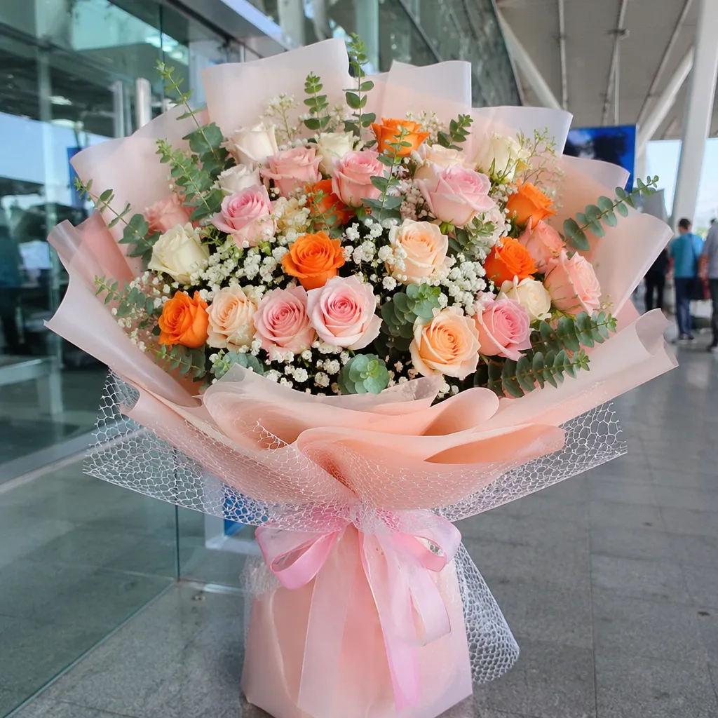 Hoa giao sân bay Đà Nẵng: Dịch vụ surprise cho người thân