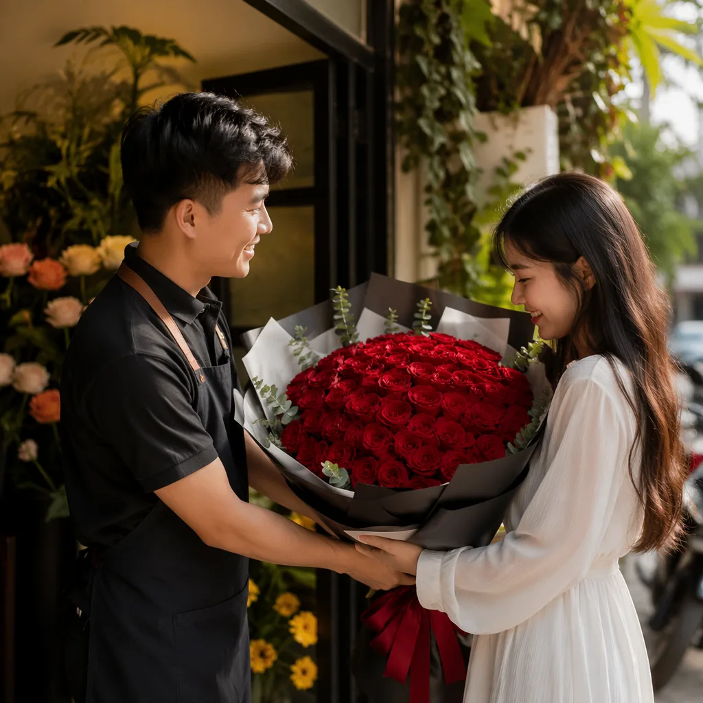 Hoa hồng Ecuador 90cm: quà tặng bạn gái tối thượng - hình 2
