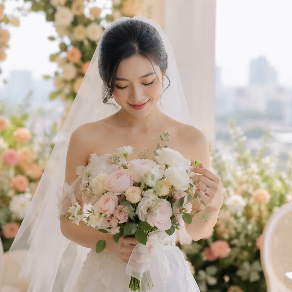 Hồng O'Hara wedding: bó cưới thần tiên thơm dịu - hình 2