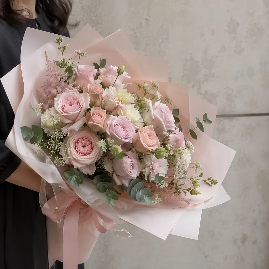 Hoa hồng phấn pastel: Xu hướng hot 2026 và cách phối bó hoa đẹp
